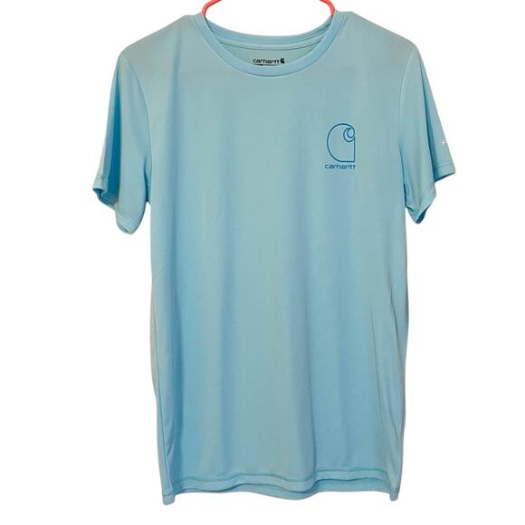 Carhartt Force Sun Defender Shirt Sleeve Light Blue T Shirt Size Large 14-16 NWT - Picture 1 of 6